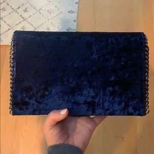 Blue velvet clutch
